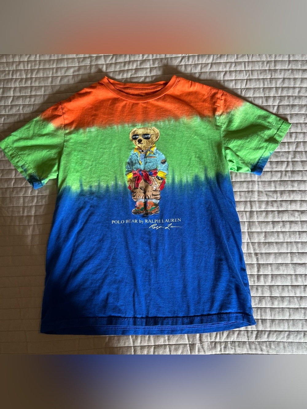 Ralph Lauren Kids' Tie-Dye Polo Bear Graphic Tee